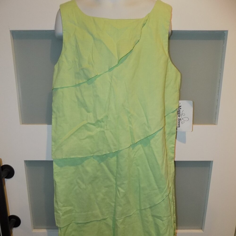 MAGGIE BREEN too Mint Green Layered Sleeveless Dress Size 16 Girl's NEW